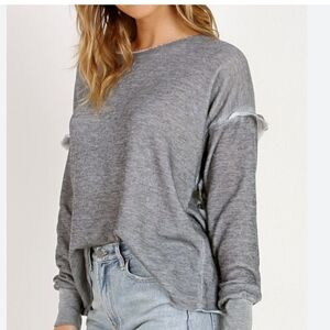 Wildfox soft plush fleece lining ruffle detail sweatshirt